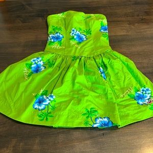 Strapless aloha style dress. Tags still on and never worn.